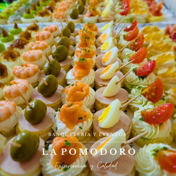 54 canapés premium 3 tipos (detalle en descripción)