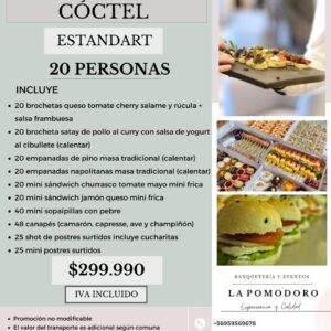 PROMOCIÓN CÓCTEL ESTANDAR 20 PERSONAS (Detalles en descripción)