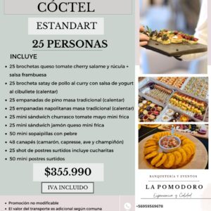 PROMOCIÓN CÓCTEL ESTANDAR 25 PERSONAS (Detalles en descripción)