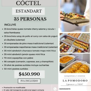 PROMOCIÓN CÓCTEL ESTANDAR 35 PERSONAS (Detalles en descripción)