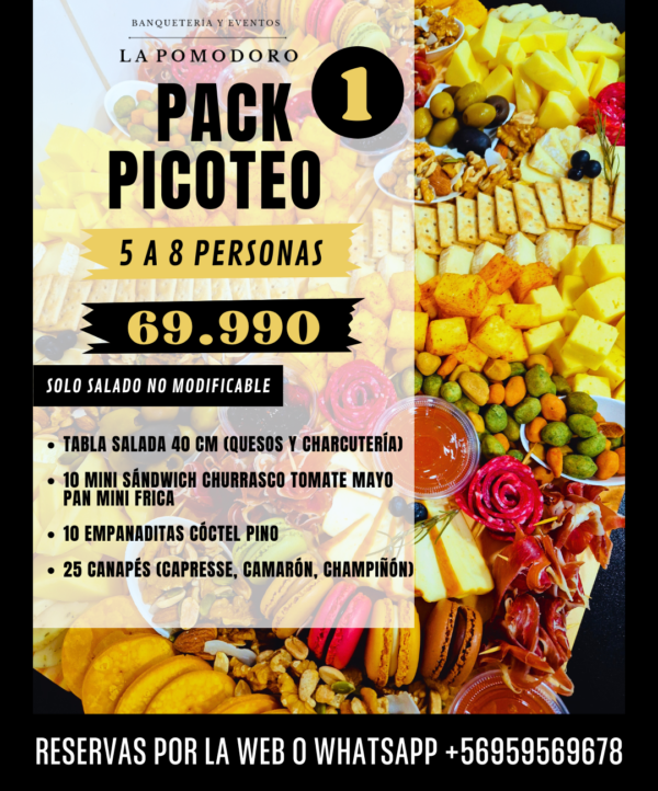 PACK PICOTEO CÓCTEL N°1 SOLO SALADO (5 A 8 personas)