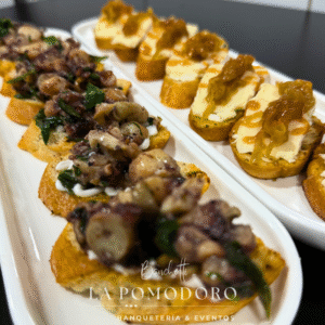 Pack-  30 tapas (pulpo al pil pil y queso camembert)