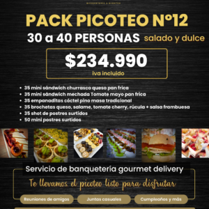 PACK PICOTEO CÓCTEL N°12 DULCE Y SALADO (30 A 40 personas)